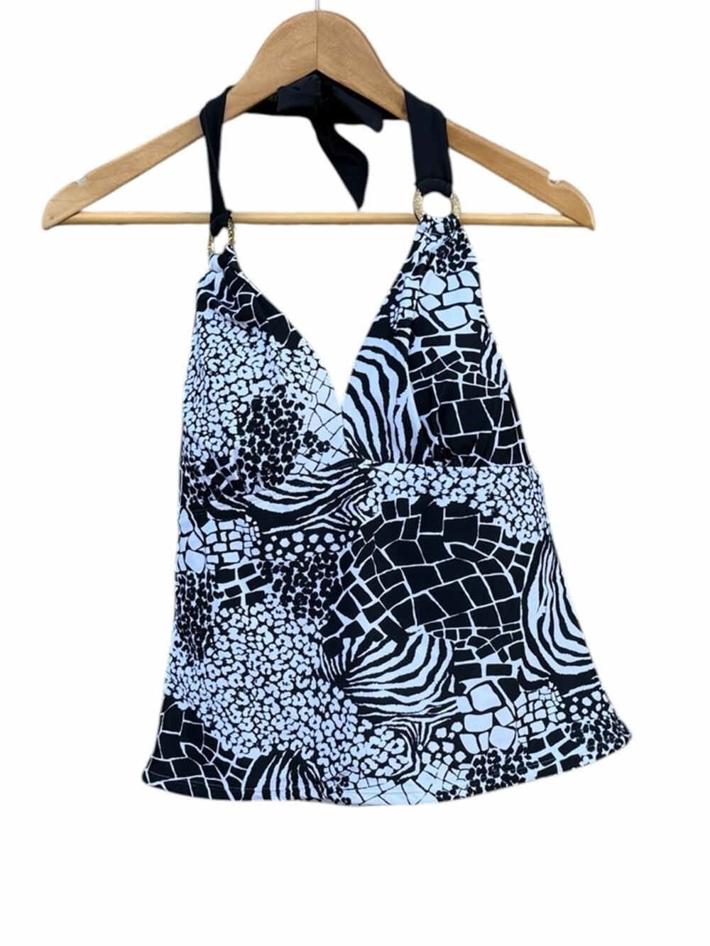 Catalina Black & White tankini swimsuit top size medium (34/38)